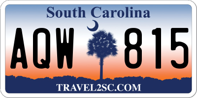 SC license plate AQW815