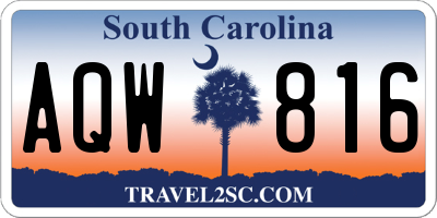 SC license plate AQW816