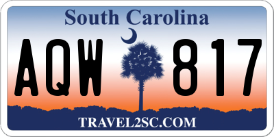 SC license plate AQW817