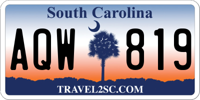 SC license plate AQW819