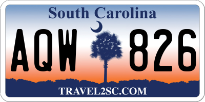 SC license plate AQW826