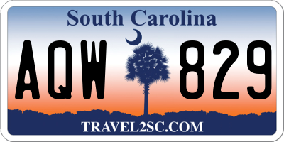 SC license plate AQW829
