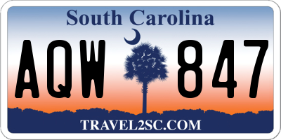 SC license plate AQW847