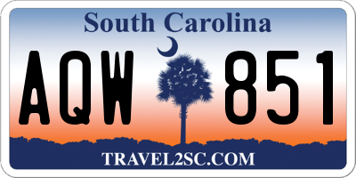 SC license plate AQW851