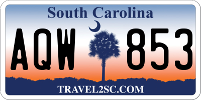 SC license plate AQW853