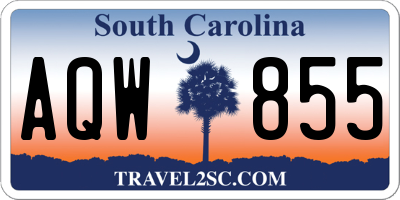 SC license plate AQW855