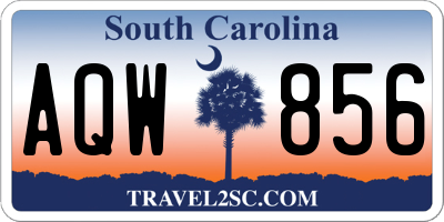 SC license plate AQW856