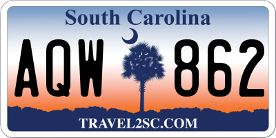 SC license plate AQW862