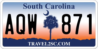 SC license plate AQW871
