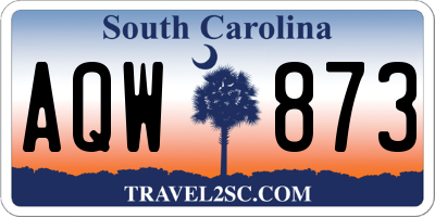 SC license plate AQW873