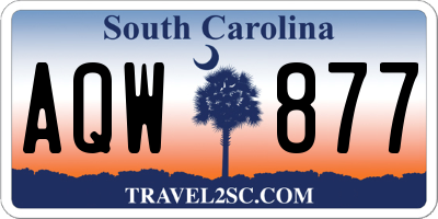 SC license plate AQW877