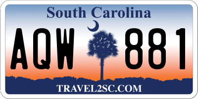 SC license plate AQW881