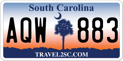 SC license plate AQW883