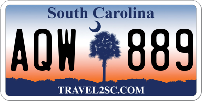 SC license plate AQW889
