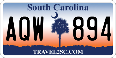 SC license plate AQW894