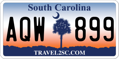 SC license plate AQW899