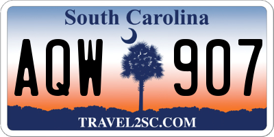 SC license plate AQW907