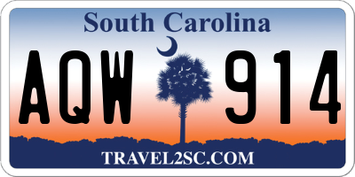 SC license plate AQW914