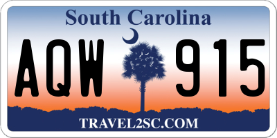 SC license plate AQW915