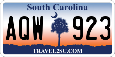 SC license plate AQW923