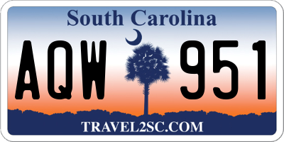 SC license plate AQW951