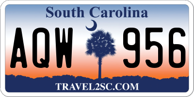 SC license plate AQW956
