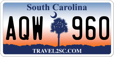 SC license plate AQW960