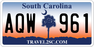 SC license plate AQW961