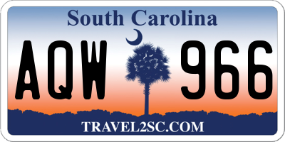 SC license plate AQW966