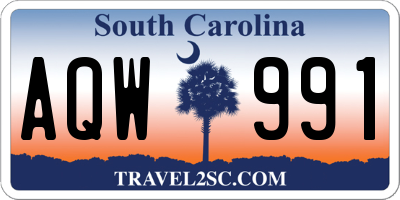 SC license plate AQW991