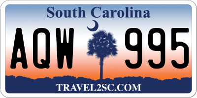 SC license plate AQW995