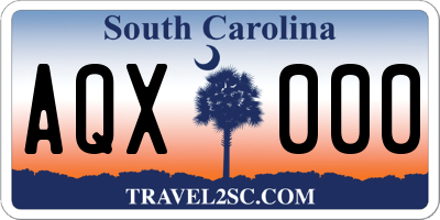 SC license plate AQX000