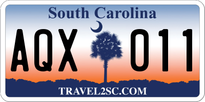 SC license plate AQX011