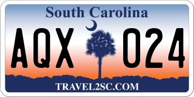 SC license plate AQX024