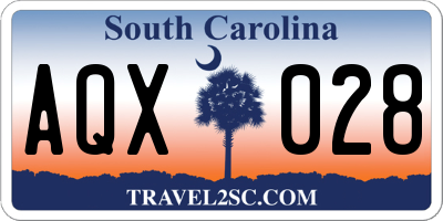 SC license plate AQX028