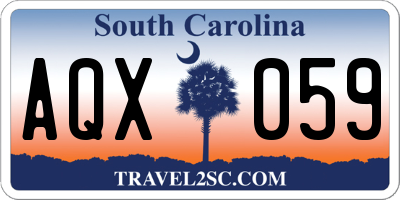 SC license plate AQX059