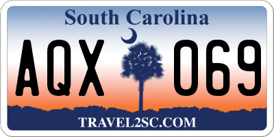 SC license plate AQX069