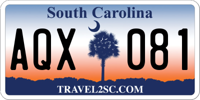 SC license plate AQX081