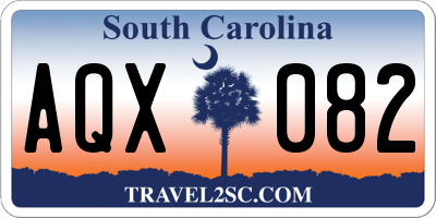 SC license plate AQX082