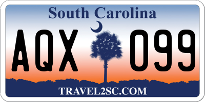 SC license plate AQX099