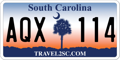 SC license plate AQX114