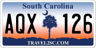 SC license plate AQX126