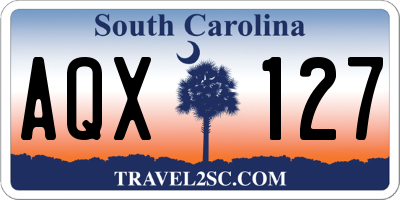 SC license plate AQX127