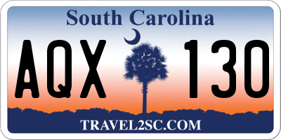 SC license plate AQX130