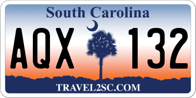 SC license plate AQX132