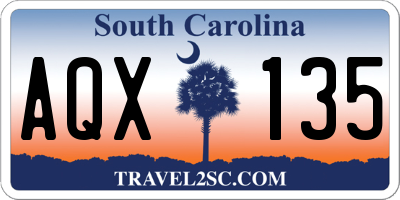 SC license plate AQX135