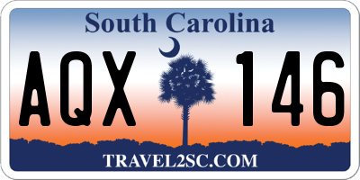 SC license plate AQX146