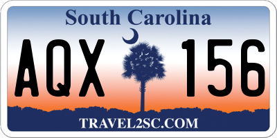 SC license plate AQX156
