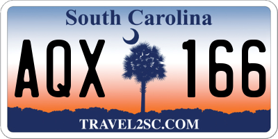 SC license plate AQX166