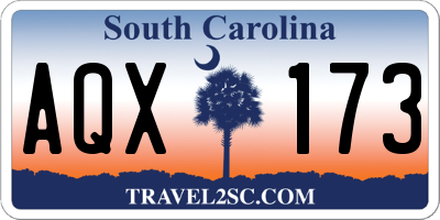 SC license plate AQX173